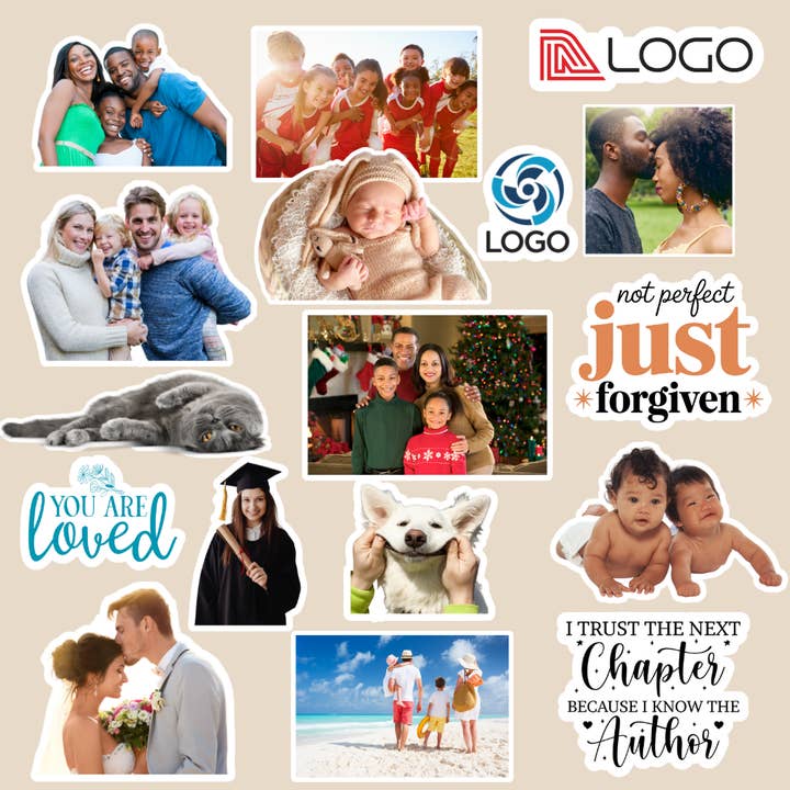 Custom Photo & Text Stickers | 3-Pack Waterproof Durable Stickers for wholesale by The Paper Den
