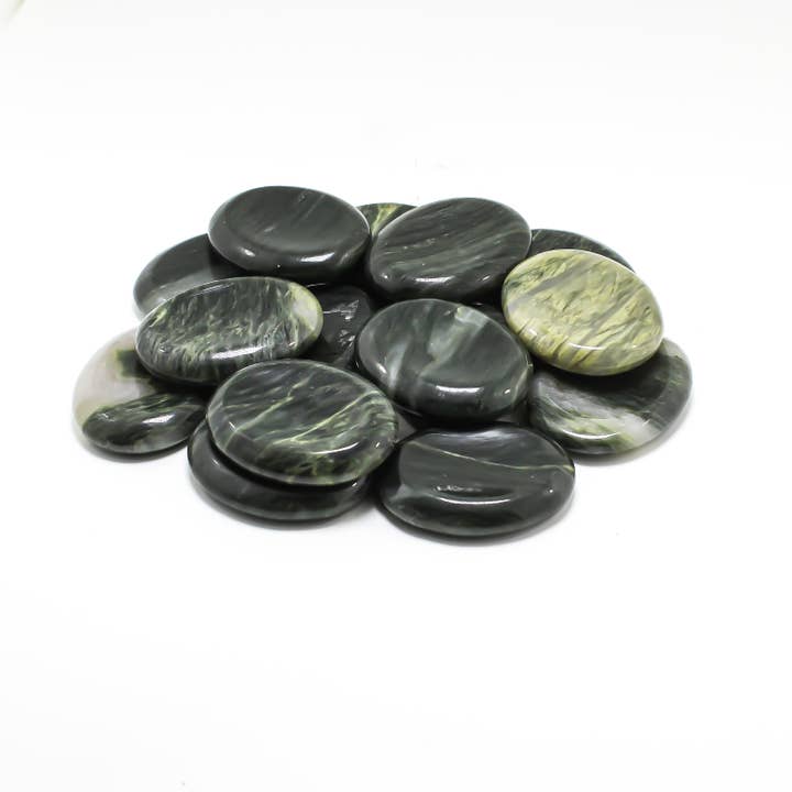Green Hair Jasper Worry Stones 1/2 KG 1.1lbs for wholesale by Quasar Gems USA