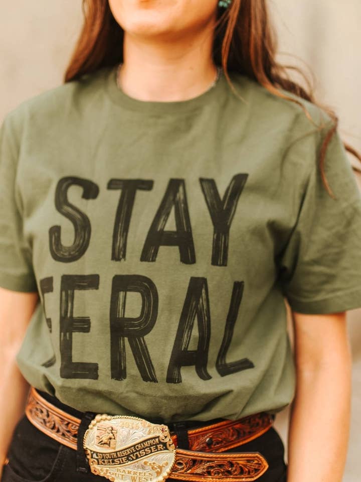Stay Feral Graphic Tee for wholesale by Wild Junkie