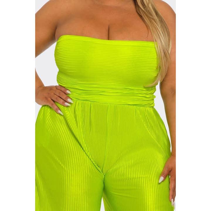 Black Pearl Clothing – wholesale Jumpsuit – Women's – PLUS SIZE CLOTHING PLISSE STRAPLESS JUMPSUIT