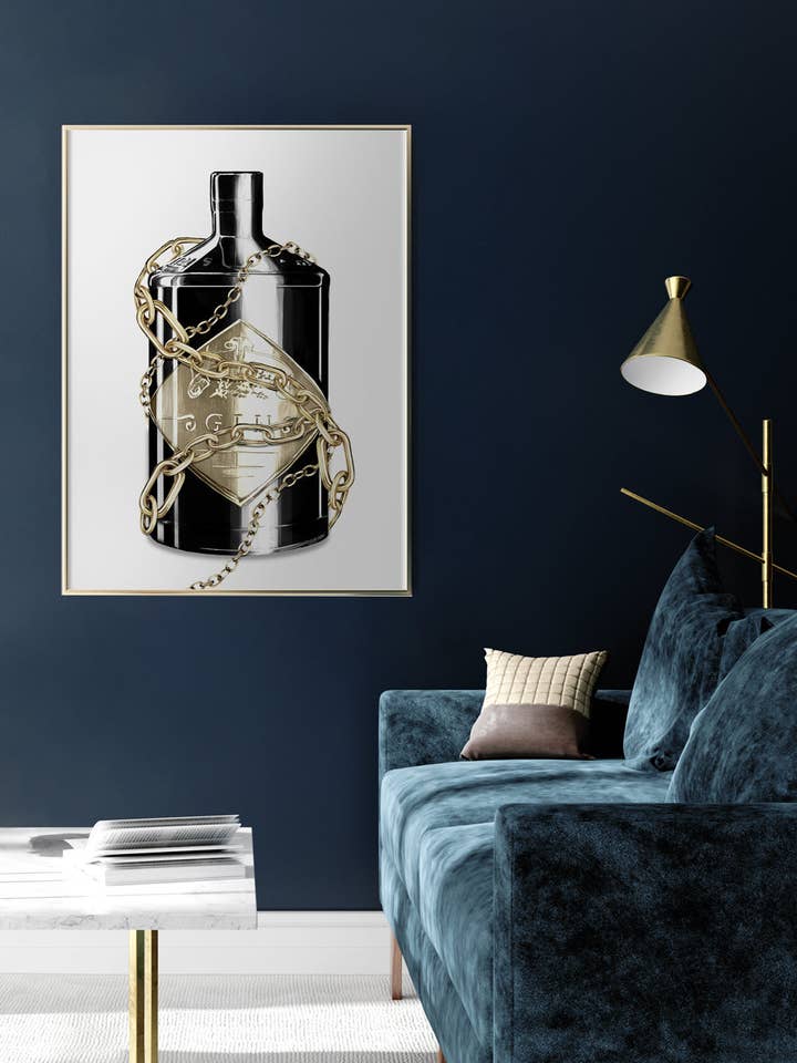 Baroque Bottle Wall Art Print 'I' for wholesale by We Love Prints