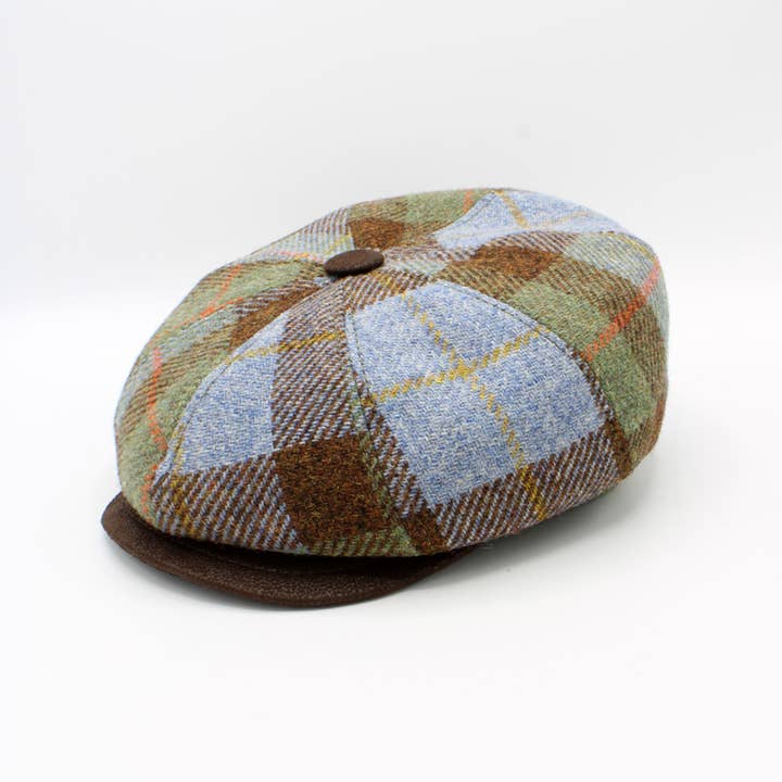 HO50MI – Lichtblauwe en Bruine Krantenjongenpet – Gemaakt in Italië voor wholesale door LOOWIE