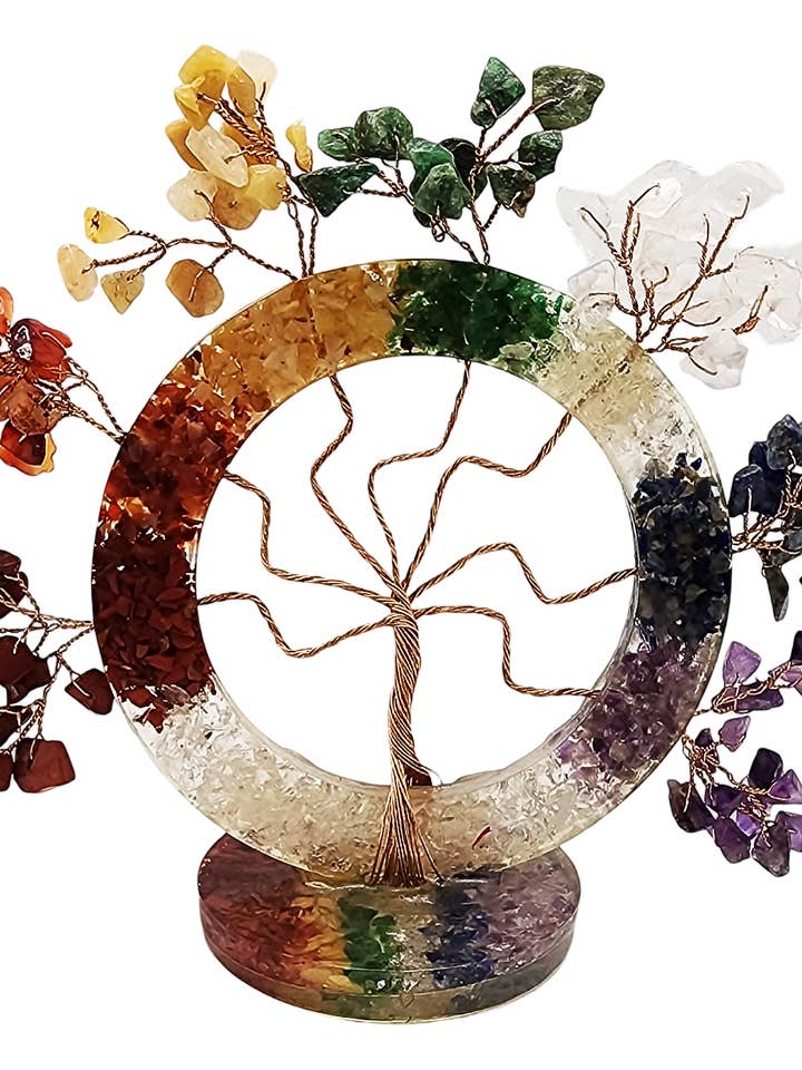 Albero della Vita Circondato da Pietre Chakra per la vendita all'ingrosso da parte di Fantasy Gifts