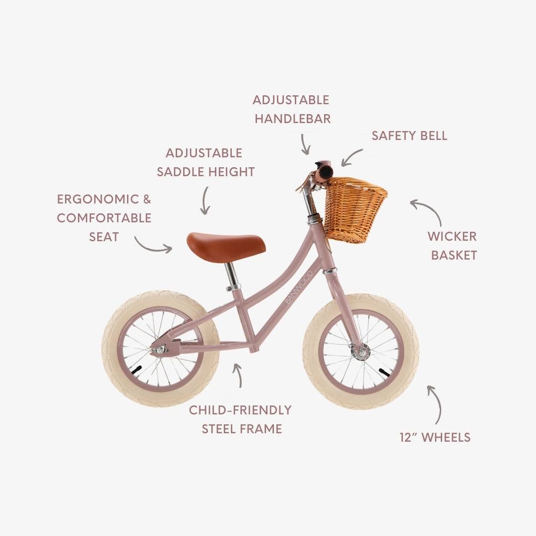 Banwood SL Europe - Wholesale Bike/Scooter - Kids - BANWOOD BALANCE BIKE FIRST GO VINTAGE - DUSTY PINK2
