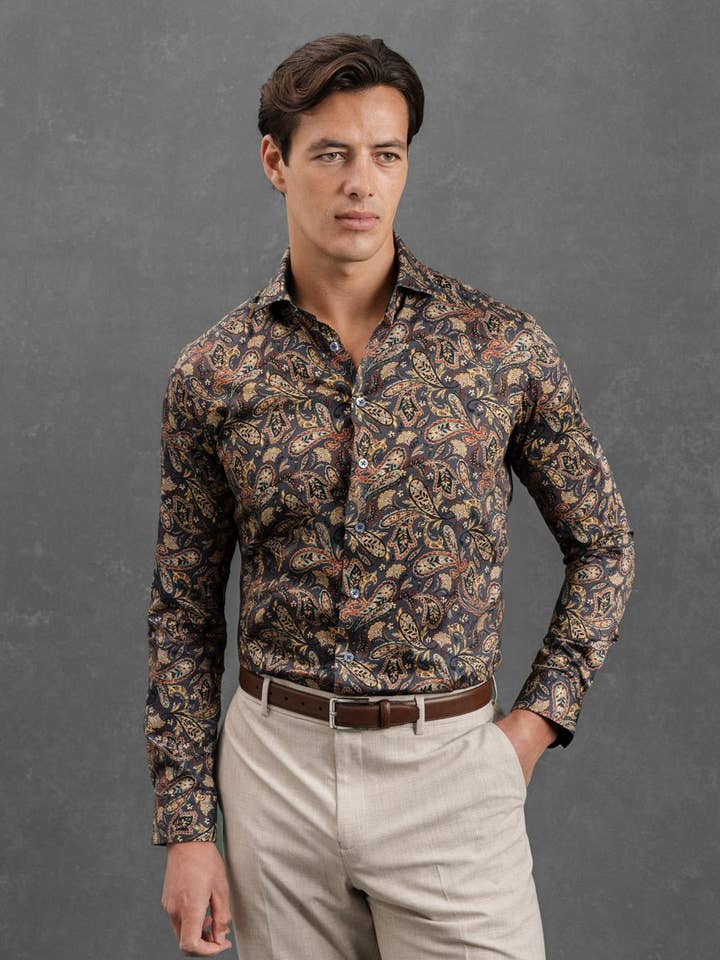 Chemise Flora rencontre Paisley pour la vente par Blake Mill