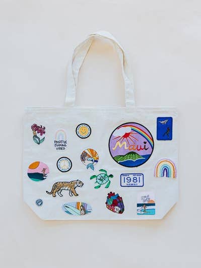 Patched Up Tote Bag for wholesale by Wings Hawaii