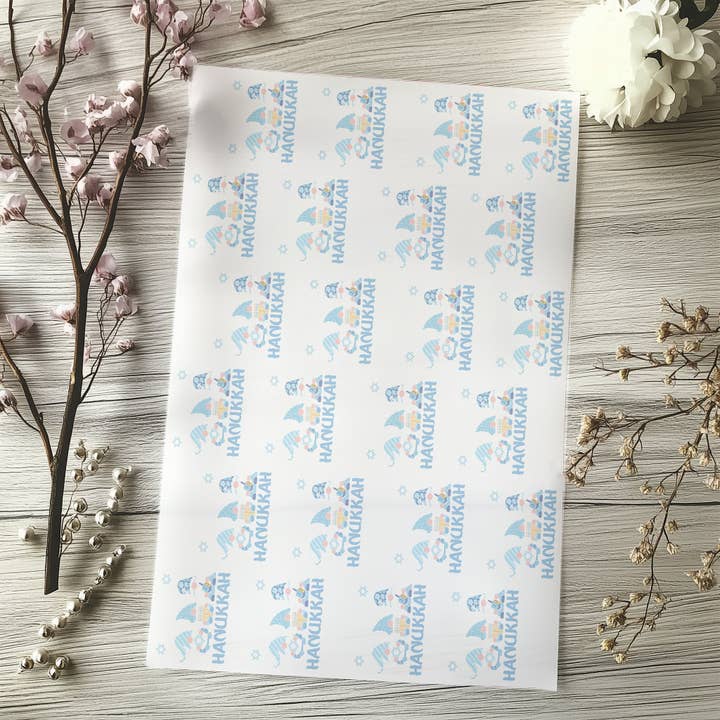 Happy Hanukkah Printed Vellum Sheets Paper Packs Gonks Translucent A4 Tracing Paper for wholesale by House of Binky