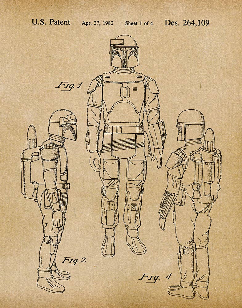 Fresh Prints of CT - Vente Affiche d'art - Boba Fett 1982 - Impression sur brevets - Star Wars2