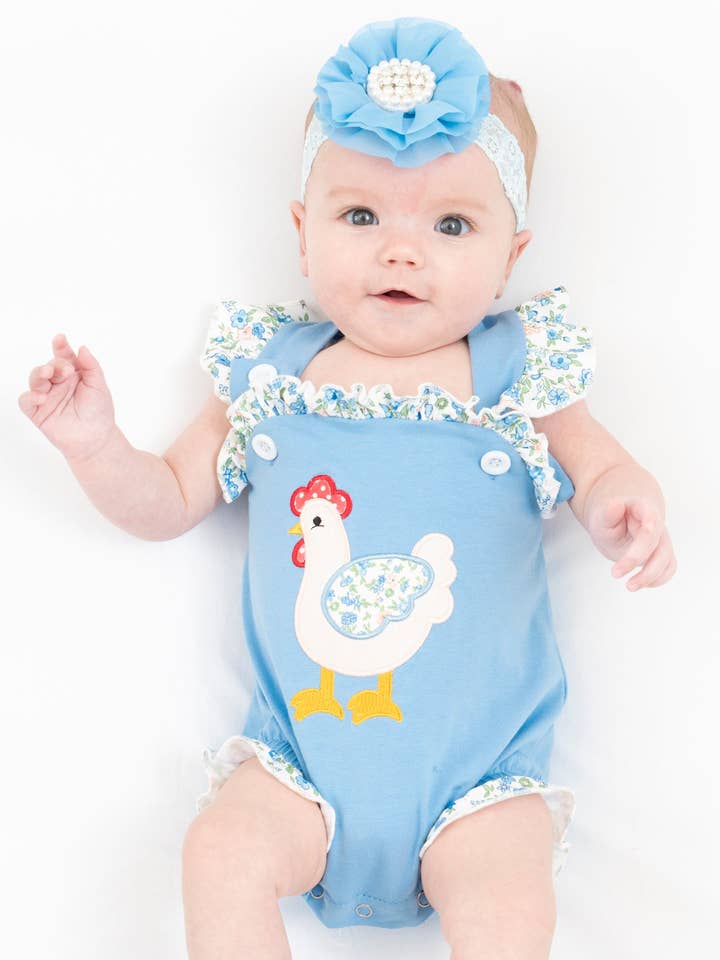 Marie Nicole Clothing - Wholesale Bodysuit (Non-Footed) - Baby - Country Chicken Floral Ruffle Bubble1