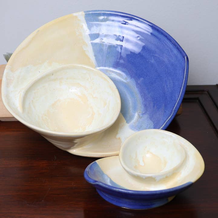 Sawdust and Clay - Wholesale Decorative Plate/Dish/Bowl - Artisan Swirly Bowls- Ceramic Serving Bowls- Assorted Case11