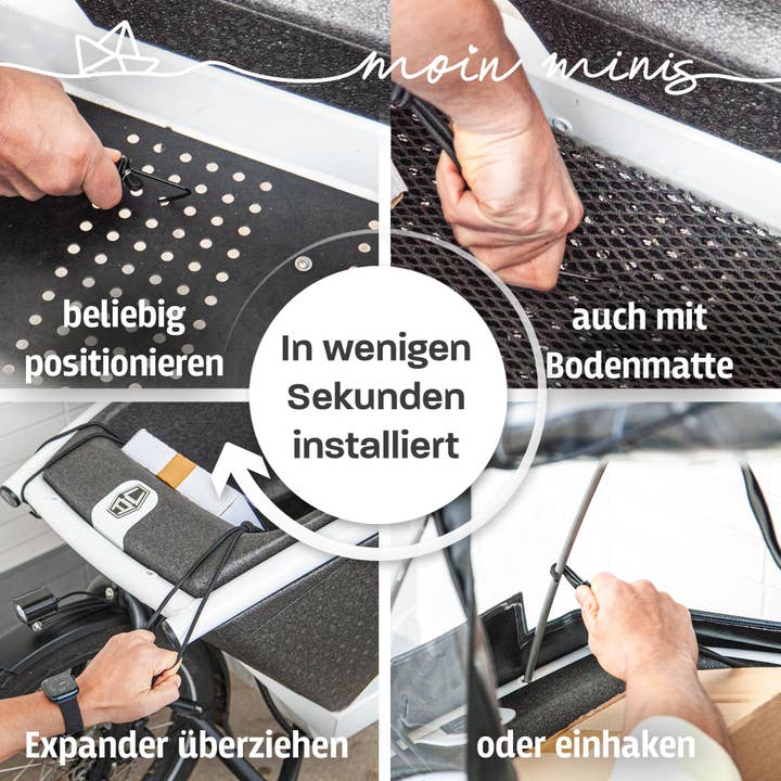 Mixcover GmbH – Großhandel Fahrradzubehör – moin minis Gepäcknetz für Urban Arrow Family Lastenrad Fahhrad Cargo6