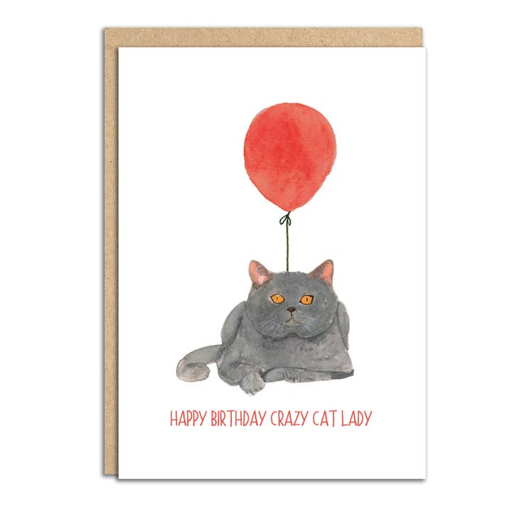 Sarah Maddox Art & Design - Wholesale Birthday Card - The cat's pyjamas. Cat lover's greetings card2