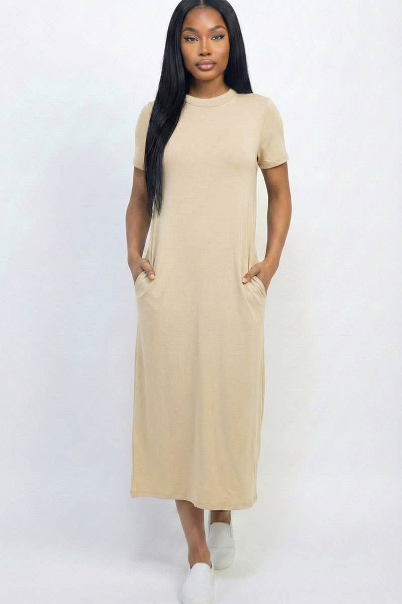 CAPELLA APPAREL - Wholesale Dress - Women's - Side Pocket Tee Dress29