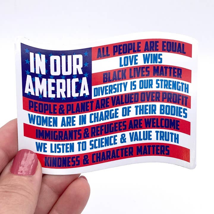 In our America sticker for wholesale by Anthem Sticker Company