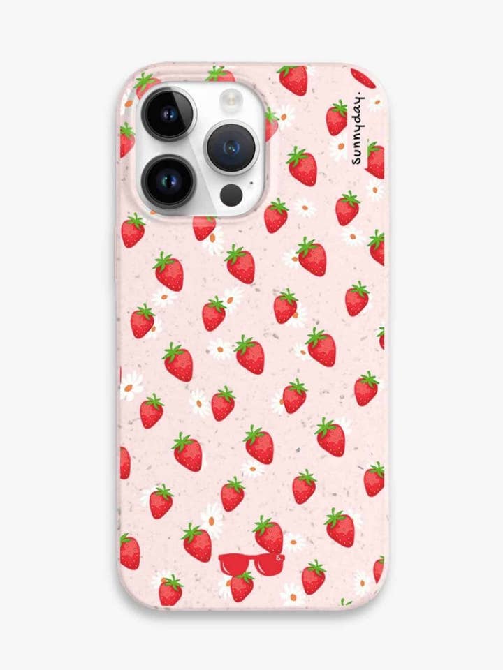 Strawberry Daisies Plant-based Cute iPhone Case for wholesale by SUNNYDAY