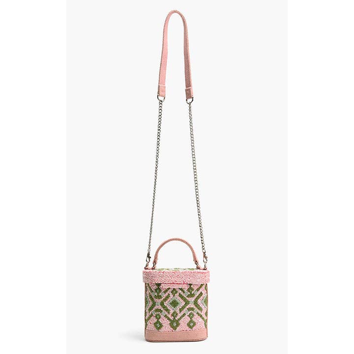 America & Beyond - Wholesale Top Handle Bag - Women's - Pink Muse Embellished Handheld Bag