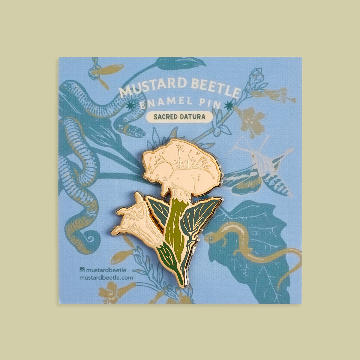 Mustard Beetle - Wholesale Lapel pin/button - Enamel Pin: Datura 1.25"2
