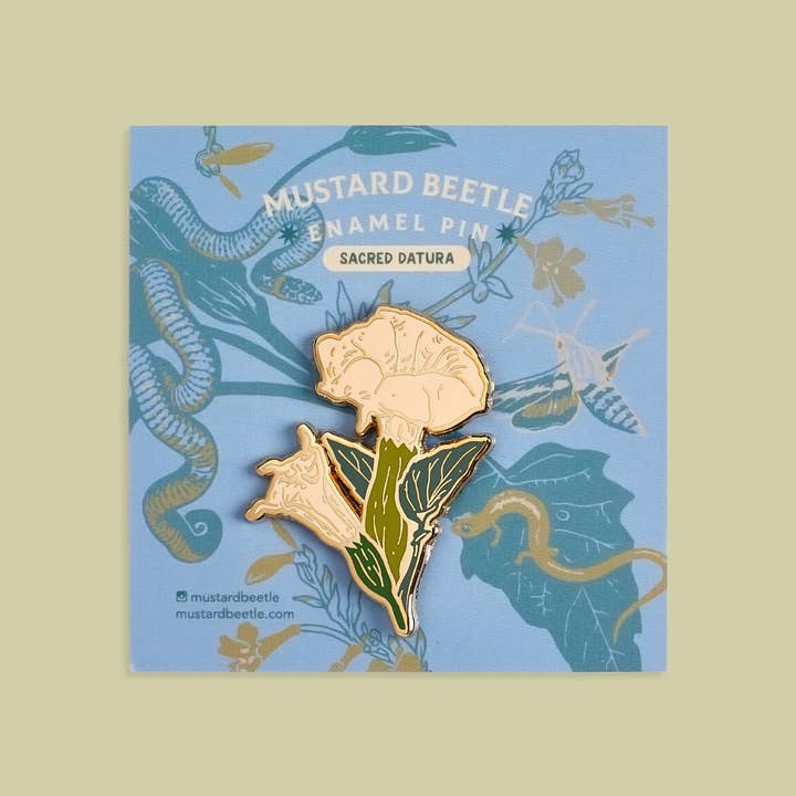 Mustard Beetle – wholesale Lapel pin/button – Enamel Pin: Datura 1.25"2