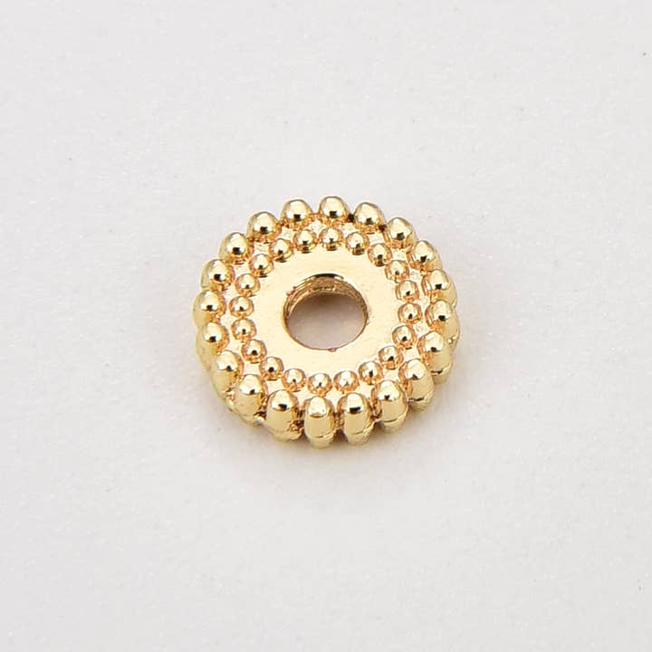 Beads Creation - Wholesale Beads - Flat Round Spacer Beads, Gear Shaped Spacer Bead, SP0971