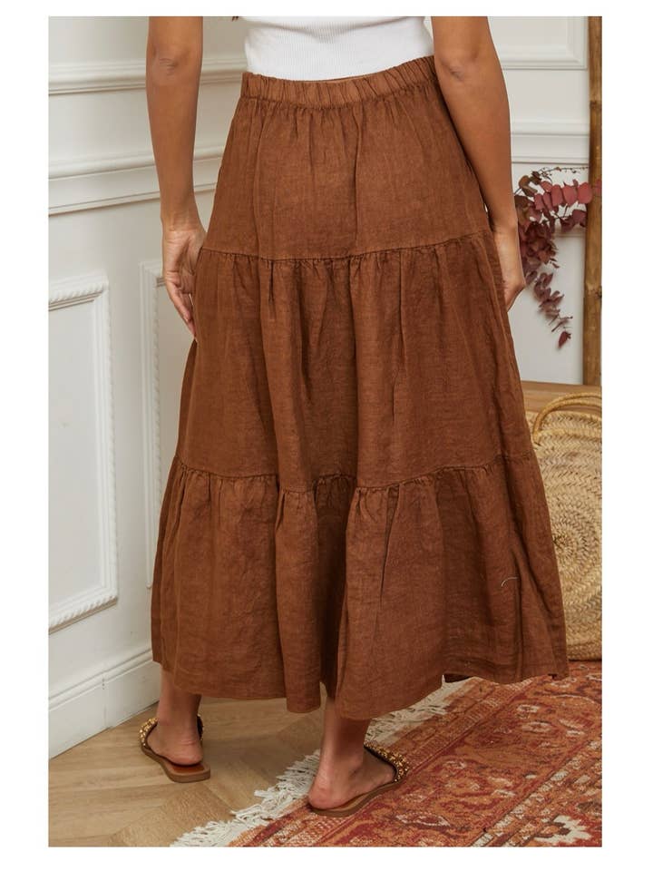 LÉA & LUC - Wholesale Skirt - Women's - 100% Linen Skirt REF. 834815