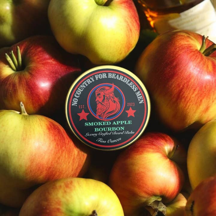 Smoked Apple Bourbon Beard Balm (Two Ounces) for wholesale by No Country for Beardless Men