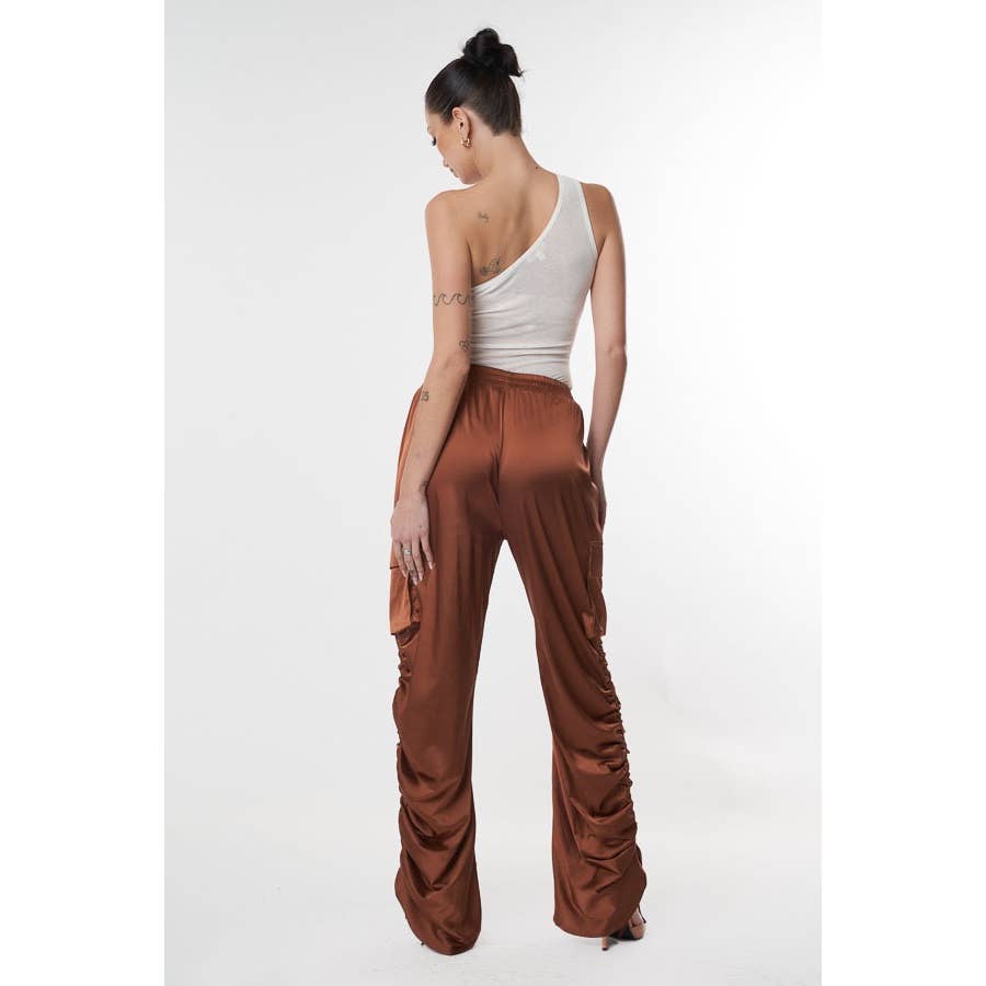 CEFIAN FASHION – wholesale Byxor - Dam – Smokeshow cargo-byxor i satin med hög midja15