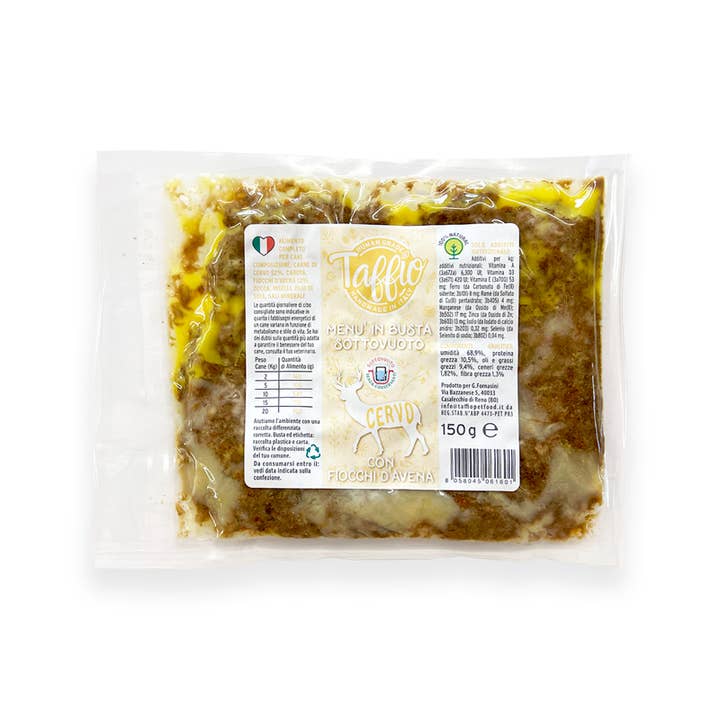 TAFFIO PET FOOD - Wholesale Voer - Hond - Vacuumverpakt Hertenvlees 150g0
