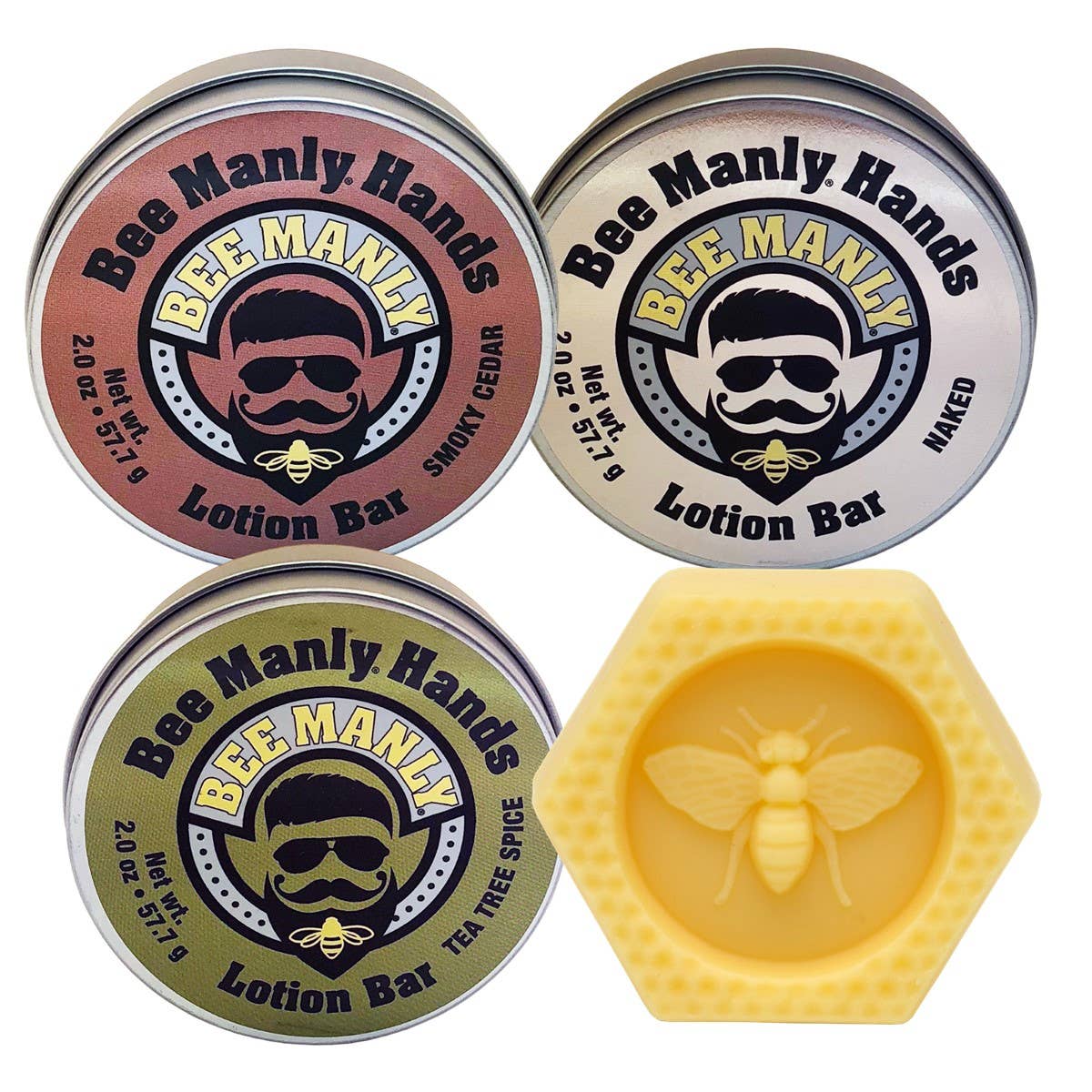 Honey House Naturals - Wholesale Solid Lotion - Bee Manly Hands Lotion Bar6