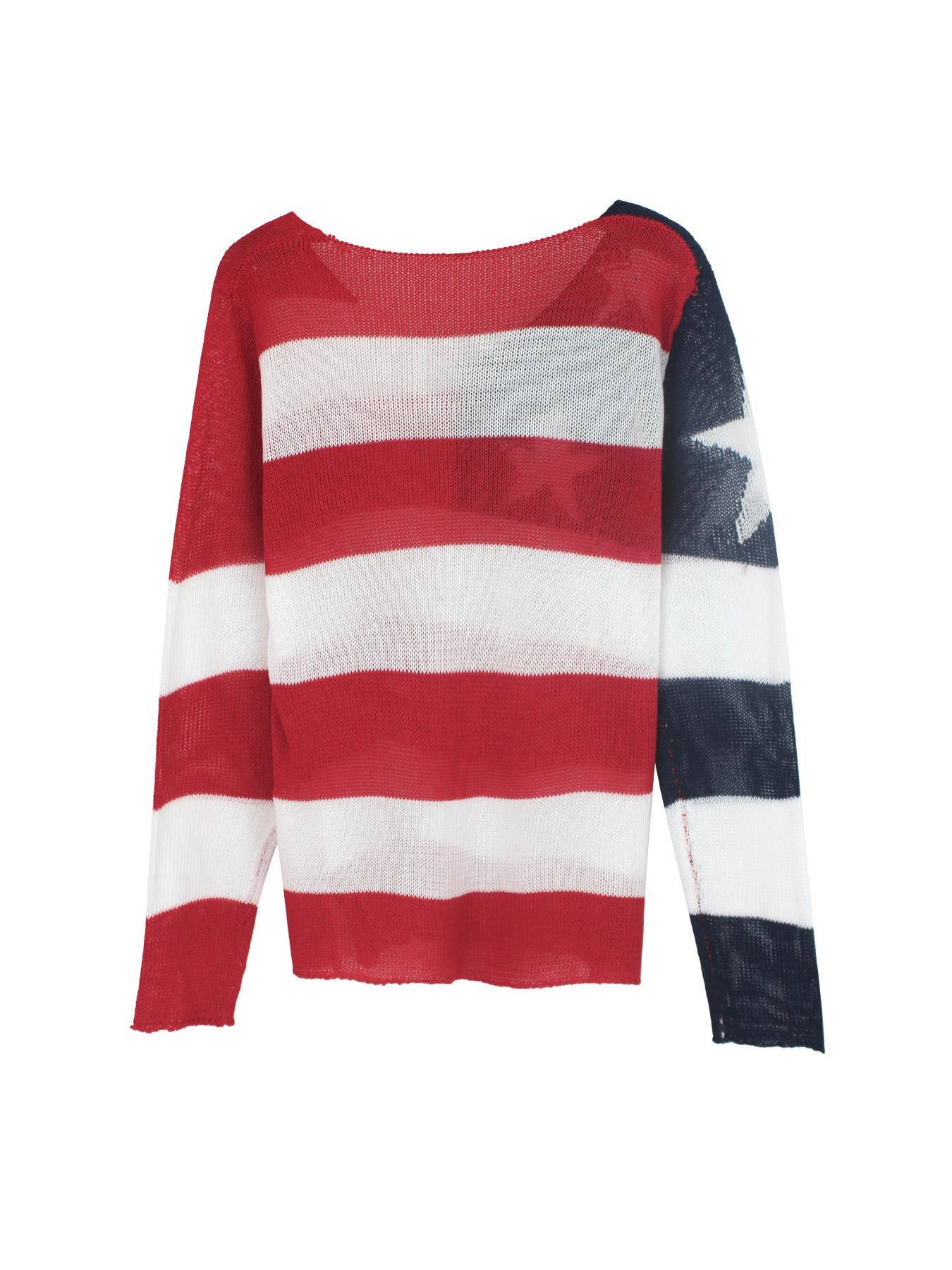 Printed 4th Of July Knit Summer American Flag Sweater for wholesale on Faire1