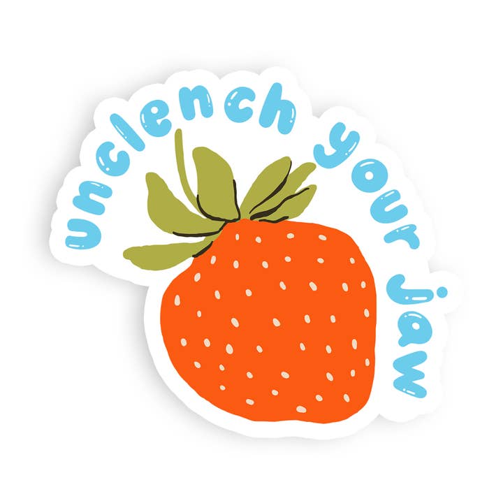 Unclench Your Jaw Strawberry Sticker for wholesale by Bon Femmes