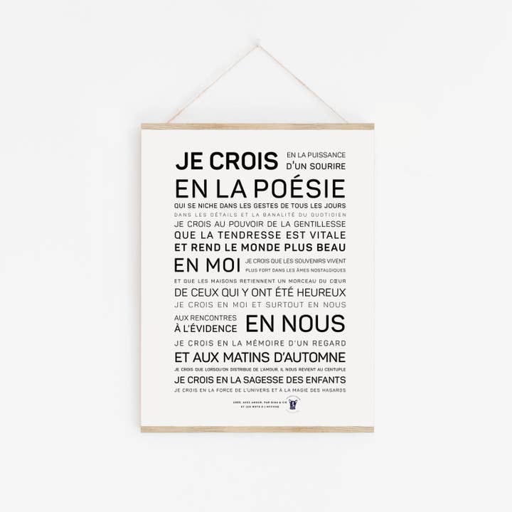 I believe in poetry poster for wholesale by LES MOTS A L'AFFICHE