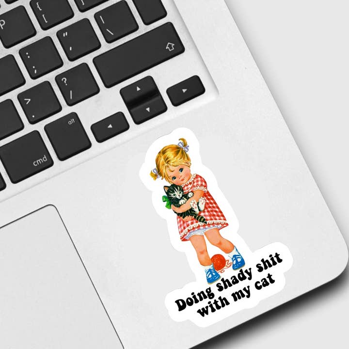Ace the Pitmatian Co - Wholesale Sticker - Doing Shady Sh*t With My Cat Sticker1