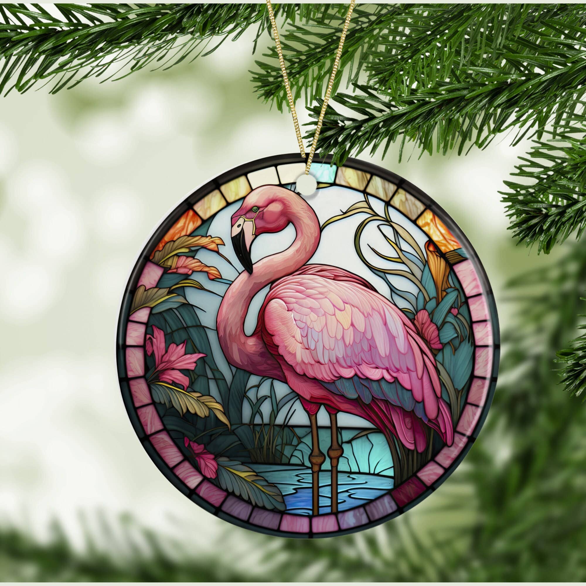 Fernville Creations - Vente Objets de décoration - Ornement en céramique flamant rose, décoration de vacances unique, souvenir6