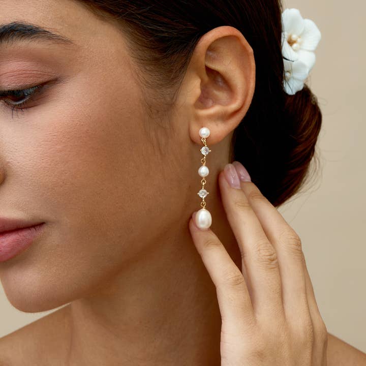 Drrtymagic - Wholesale Dangle Earrings - Natural Freshwater Pearl Earrings, Crystal Dangle Earrings6