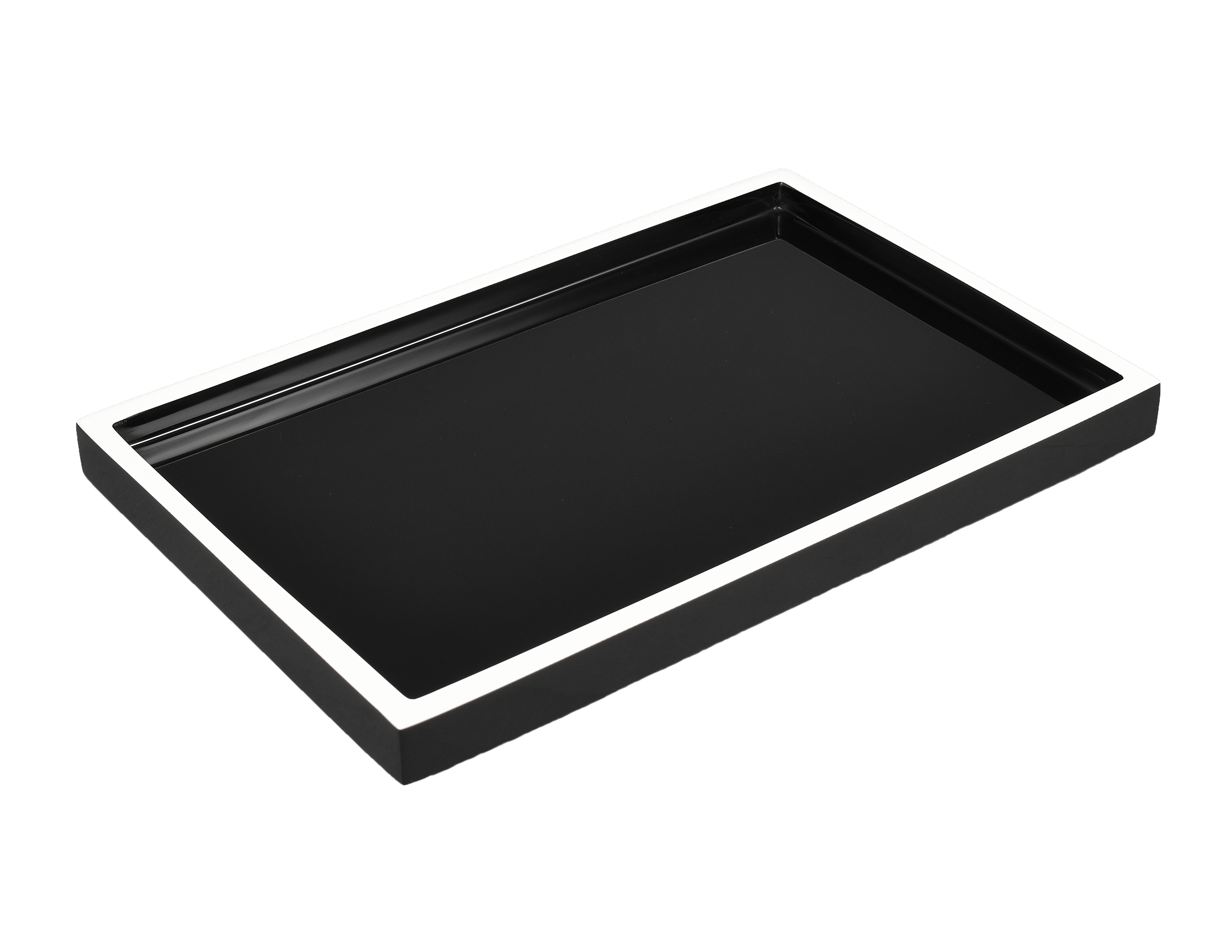 Pacific Connections - Wholesale Decoratief dienblad - Zwart met wit - Vanity Tray - L-64BWT1