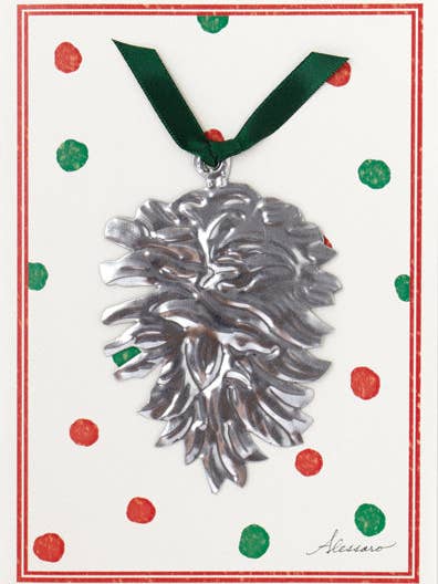 Dennenappel, aandenken, ornament op wenskaart voor wholesale door Alessaro Designs