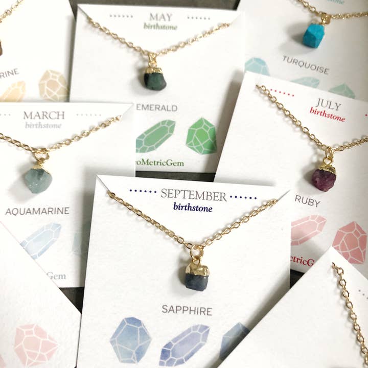 GeoMetricGem - Wholesale Pendant/Charm Necklace - Birthstone Necklace