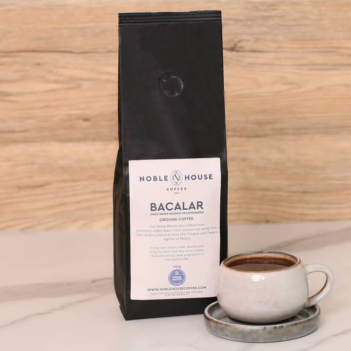 Bacalar 100% Arabica Decaffeinated Ground Coffee 250g for wholesale by Noble House Coffee
