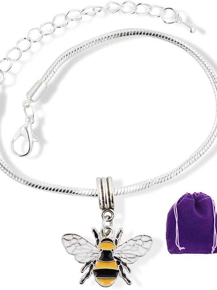 Bee Jewelry, braccialetto con ape, regalo per donne, uomini e ragazze, bambini, gioielli a nido d'ape per la vendita all'ingrosso da parte di Dave The Bunny
