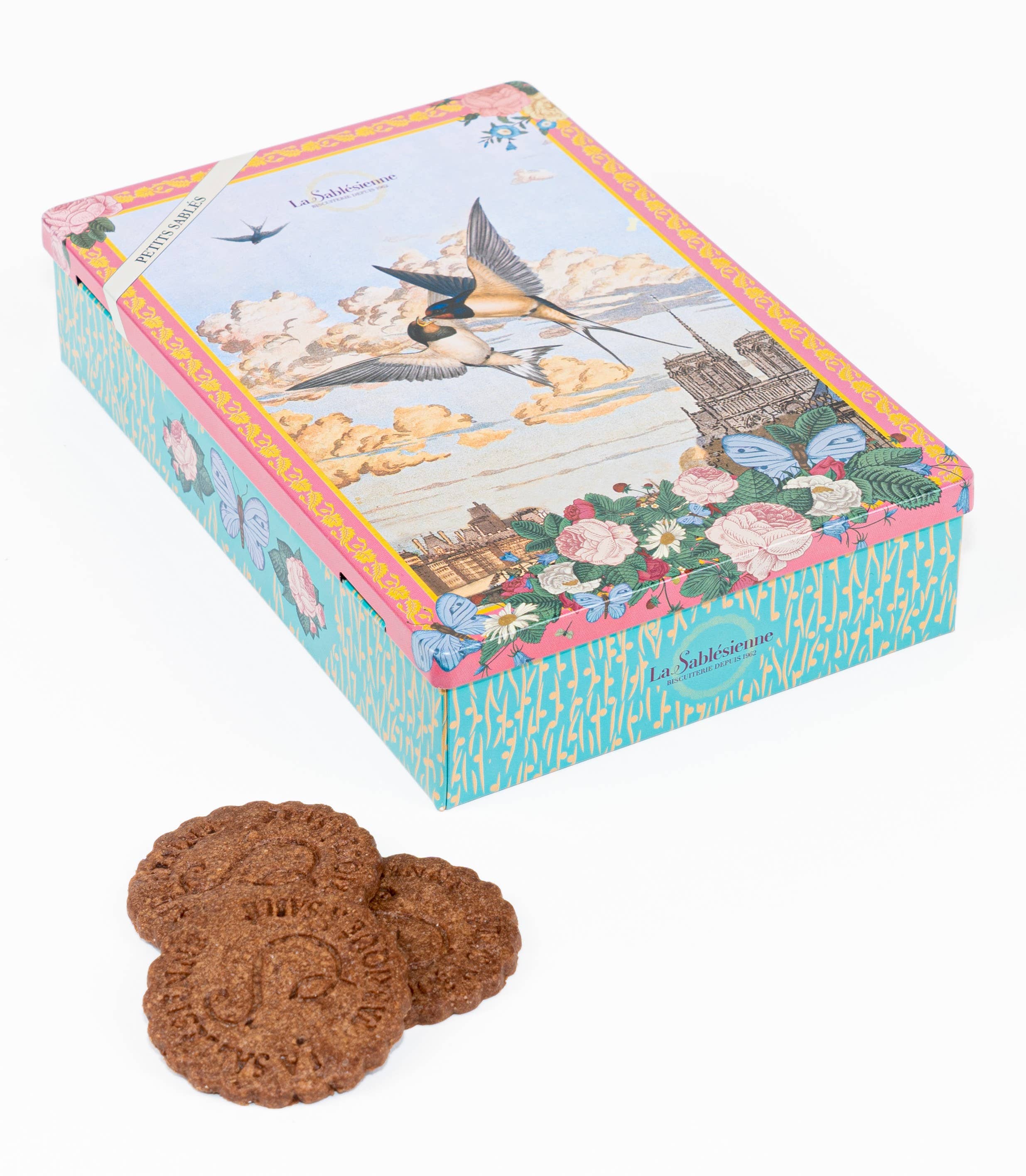 LA SABLESIENNE - Wholesale Cookie - All chocolate shortbread cookies - “Ciel de Paris” metal box