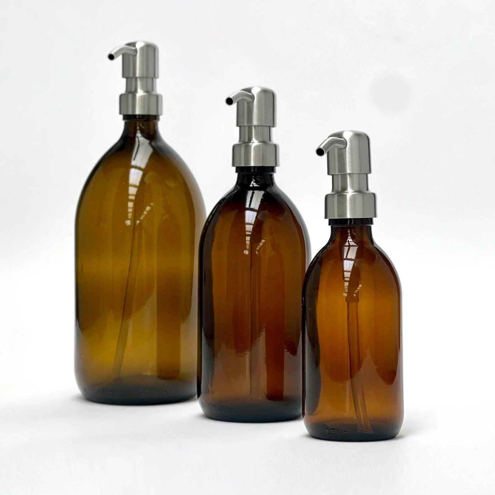 Little Crafts London LTD - Wholesale Soap Dispenser - Amber Glass Bottles Stainless Steel Pumps2