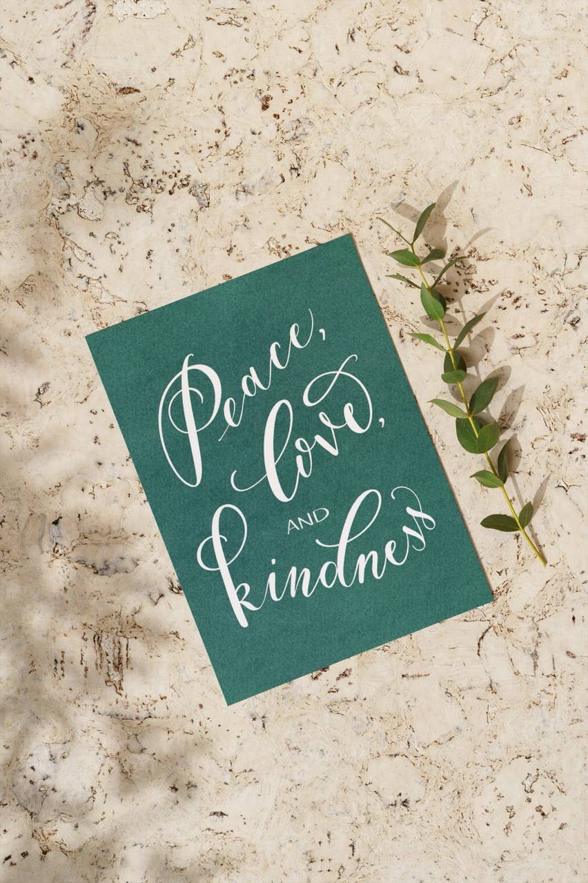 Molly Chidsey Illustration & Design - Wholesale Season's Greetings Card - Peace, Love, and Kindness hand-lettered holiday card3