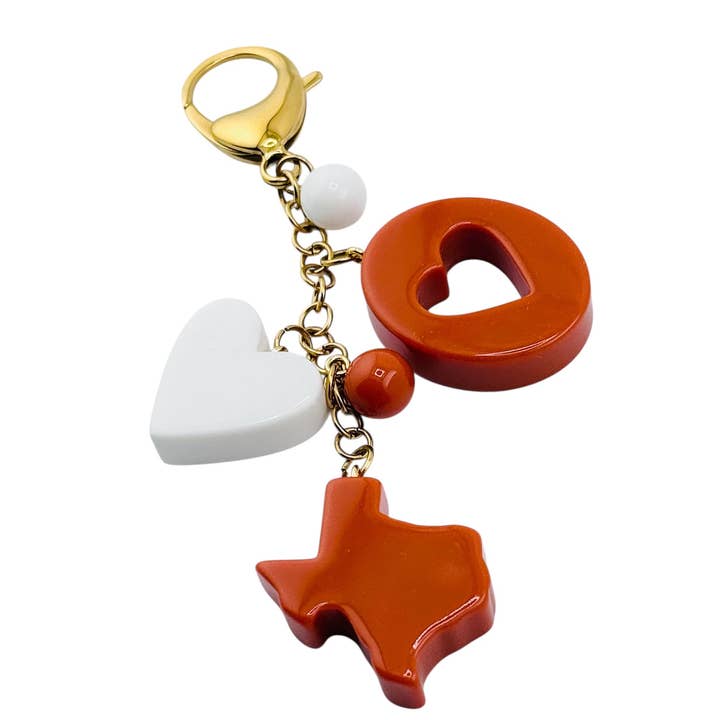 Luxe League Bag Charm Texas Edition for wholesale by Gameday Luxe
