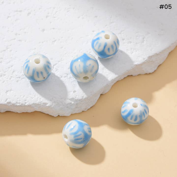 Beads Creation - Wholesale Beads - Multi-Color Round Ceramic Clay Beads for Jewelry ORG3094