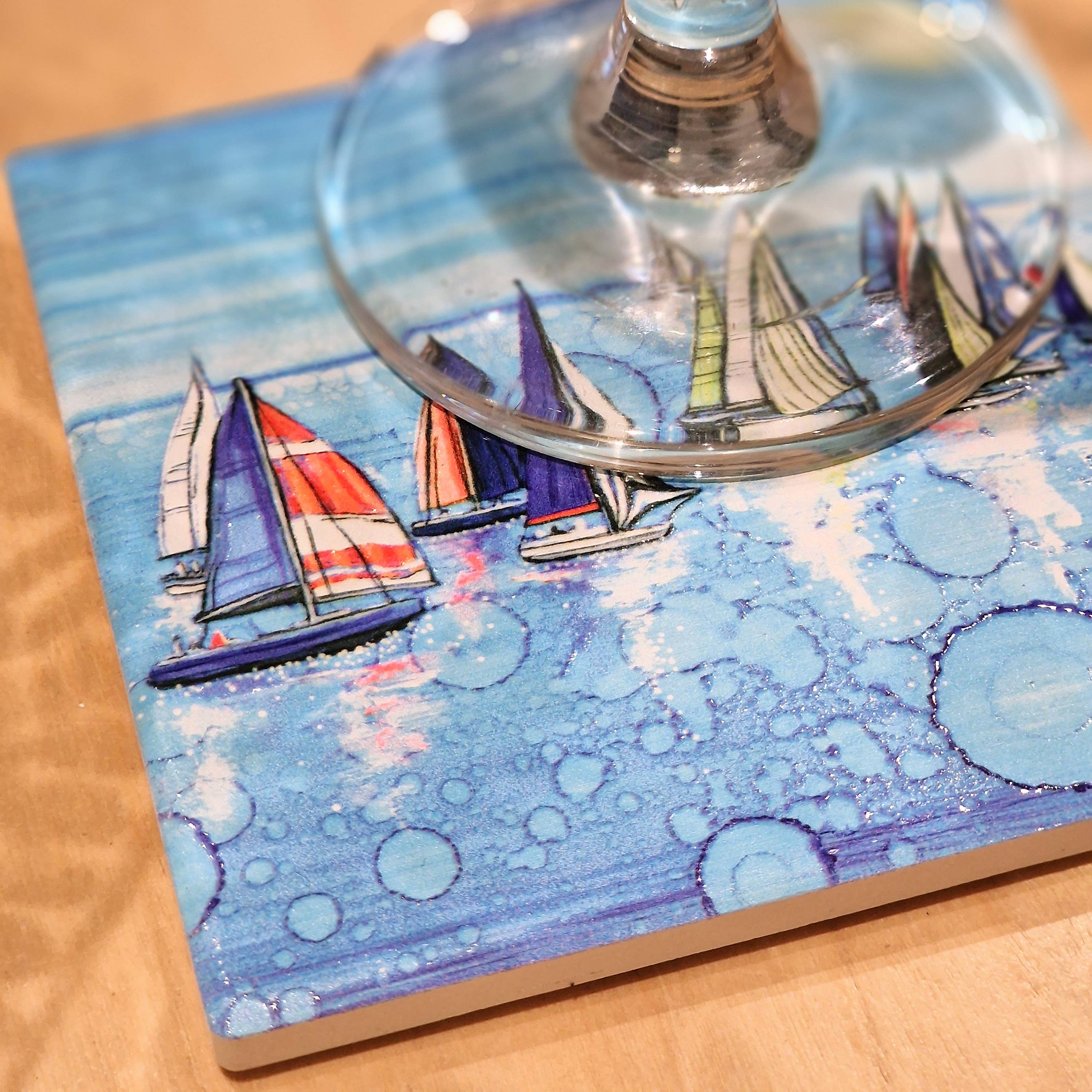 By Jo Crafts – wholesale Coasters – 83-C Nautical Regatta Coaster4