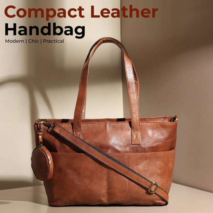 Saco de Mercado Diário em Pele - Castanho por atacado de Classy Leather Bags