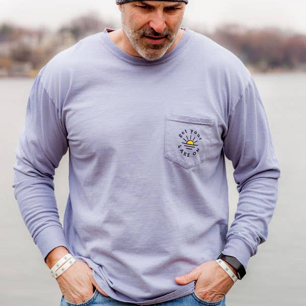 Lake On Company - Wholesale Screen Printed T-Shirt - Men's - Unisex Long Sleeve T-shirt With Pocket1