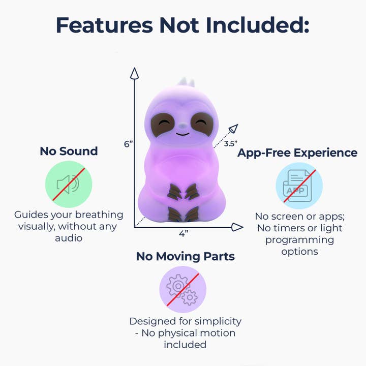 Mindsight - Wholesale Meditation Supplies - Slow It Down Sloth: Kids' Night Light & Meditation Buddy
