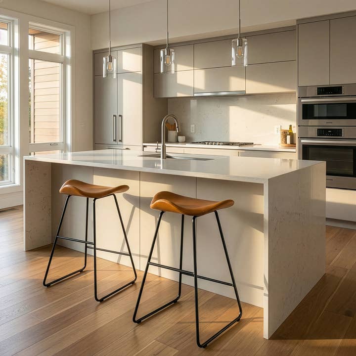 Set of 2 Aoi Faux Leather Backless Counter Stools for wholesale by Glamour Home