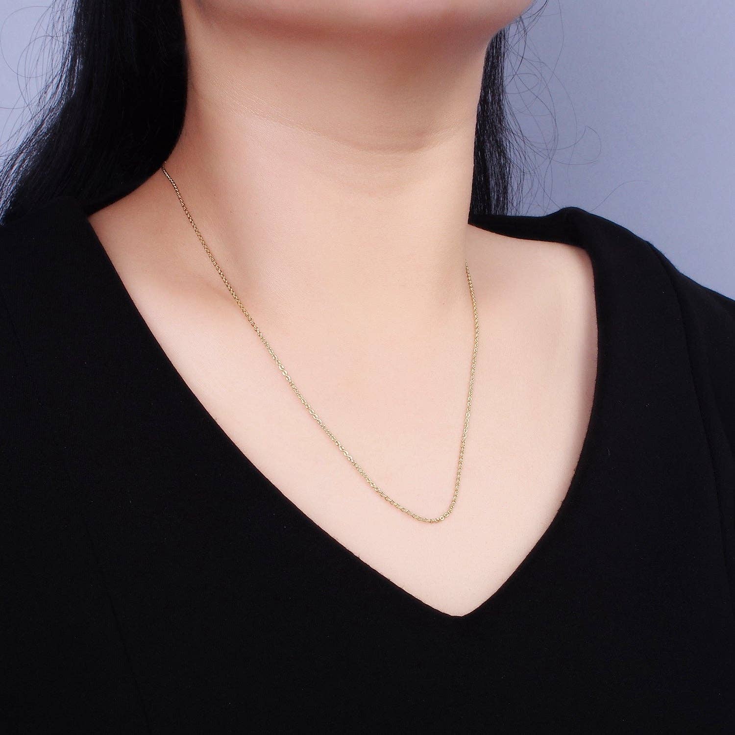 Aim Eternal - Wholesale Link & Chain Necklace - 16"/18"/20" Gold Filled 1.2mm Dainty Cable Chain Necklace1